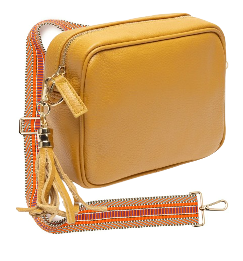 Elie Beaumont Mustard Leather Crossbody Bag