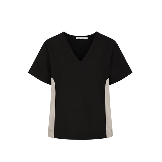 Alice Collins Olivia Contrast Striped V Top