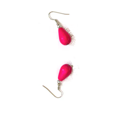 Lotus Feet HAE7 Wood Tear Drop Earrings