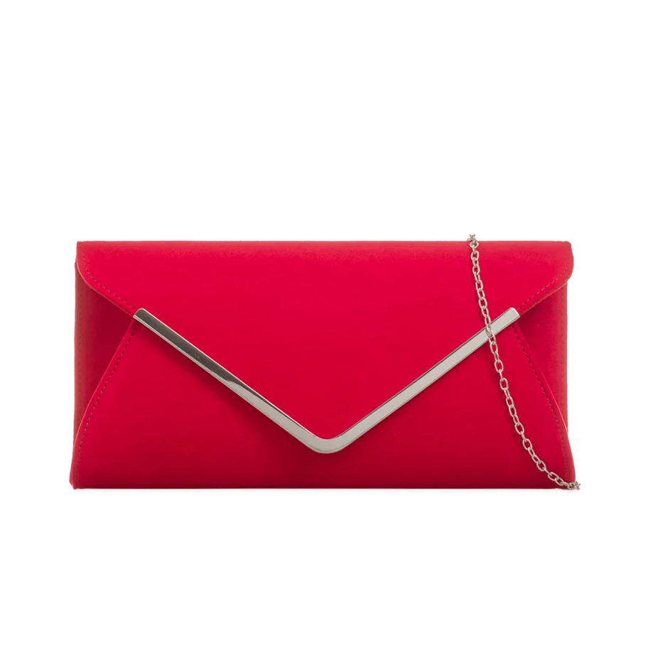 Koko Red Suedette Envelope Clutch Bag