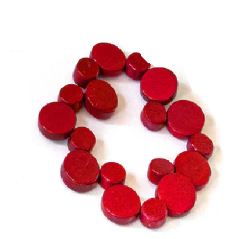 Lotus Feet HAB2 Red Wood Discs Bracelet