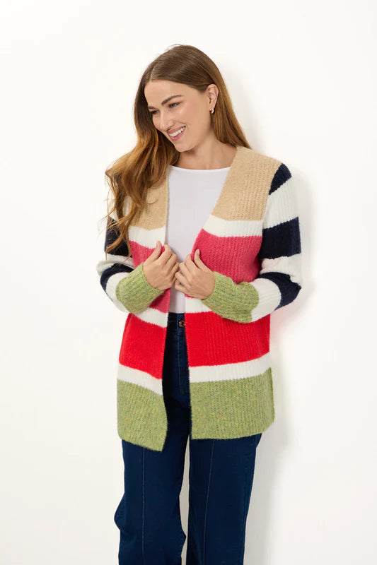 Mudflower 658 Striped Cardigan