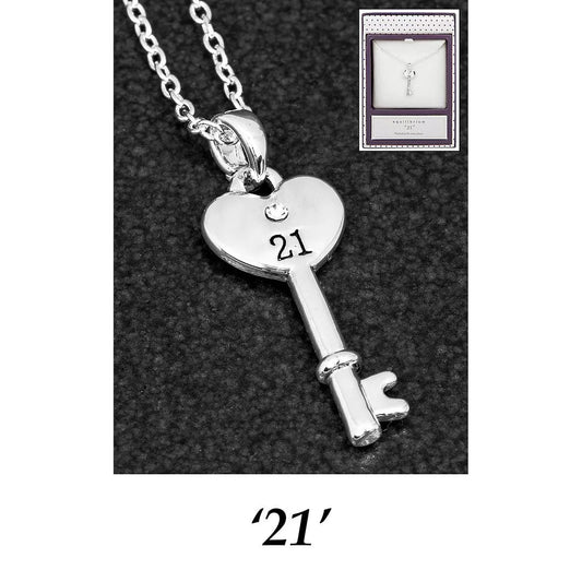 21st Key Pendant Necklace