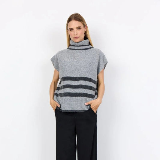 Soyaconcept Vif 1 Striped Polo Knitted Vest