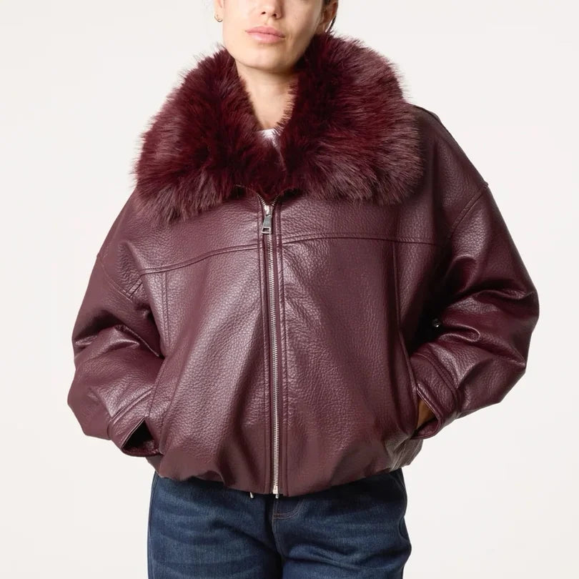 QED NL261115 Bomber Jacket with Faux Fur Collar