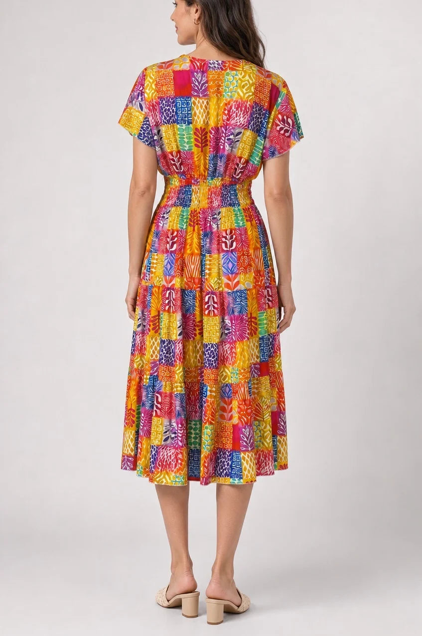 ZP V Neck Button Dress 961