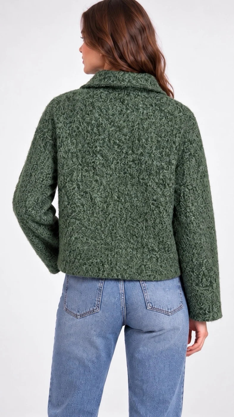 New Collection 26121 Boiled Wool Zip Jacket