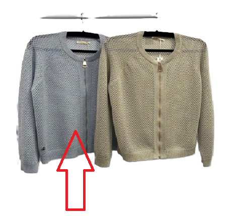 Malissa J WF2377 Metallic Knit Zip Jacket