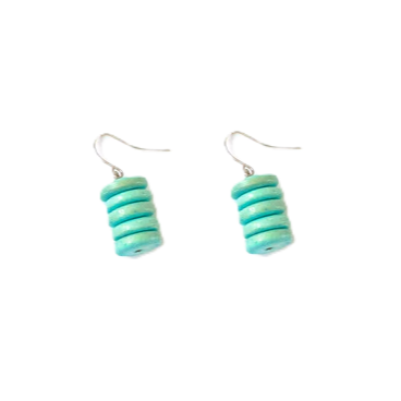 Lotus Feet HAE5 Turquoise Green Coco Stack Earrings