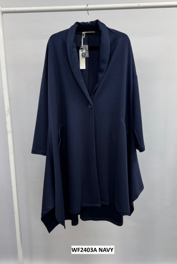Malissa J WF2403A New Soft Jersey Coat with Single button
