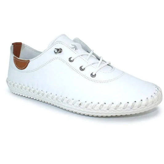 Shoozy Iris White Leather Pump