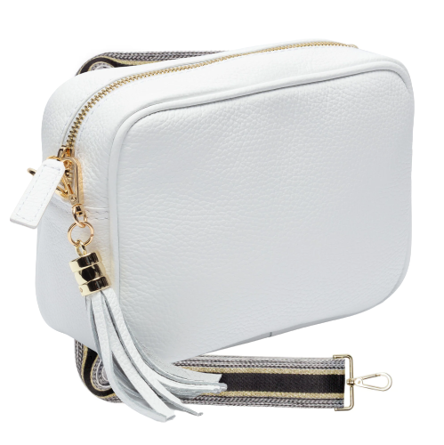 Elie Beaumont White Leather Crossbody Bag