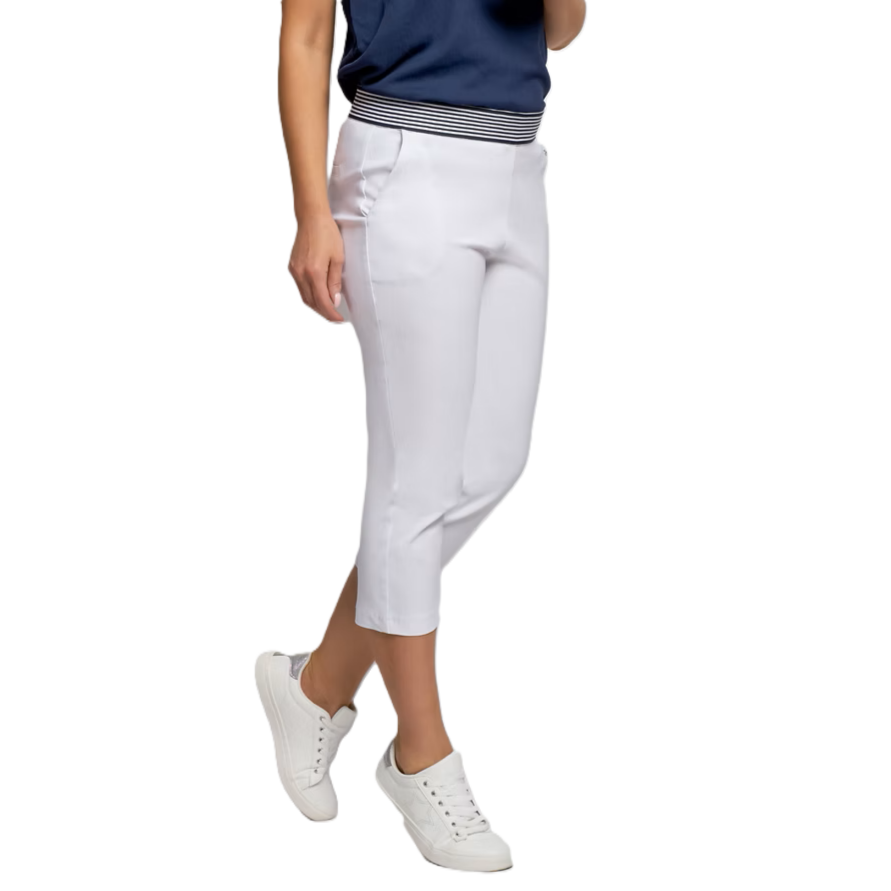 Pinns 575C With Striped Waist Band Cropped Trousers