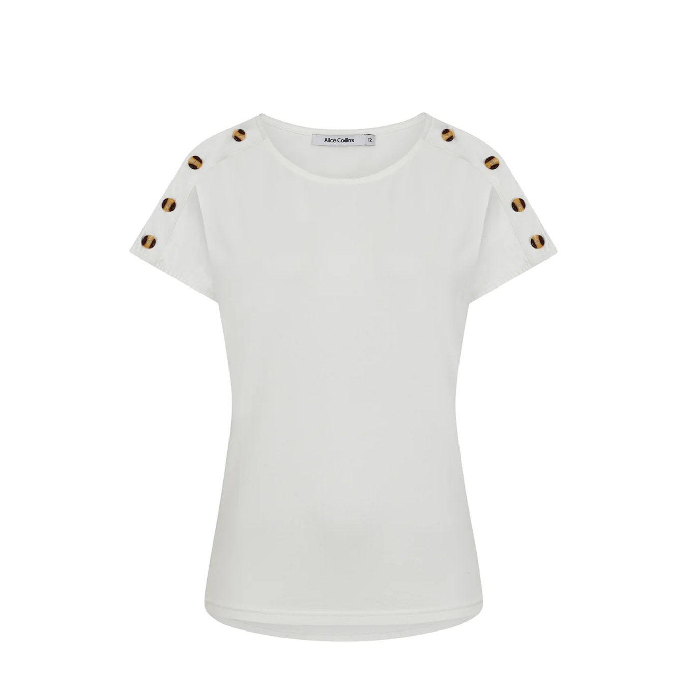 Alice Collins Button Shoulder Top