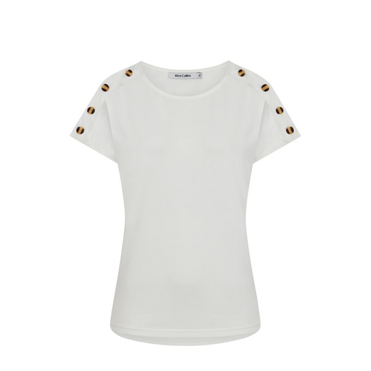 Alice Collins Button Shoulder Top