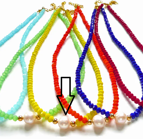 Lotus Feet M5SP Bead Necklace with single pearl