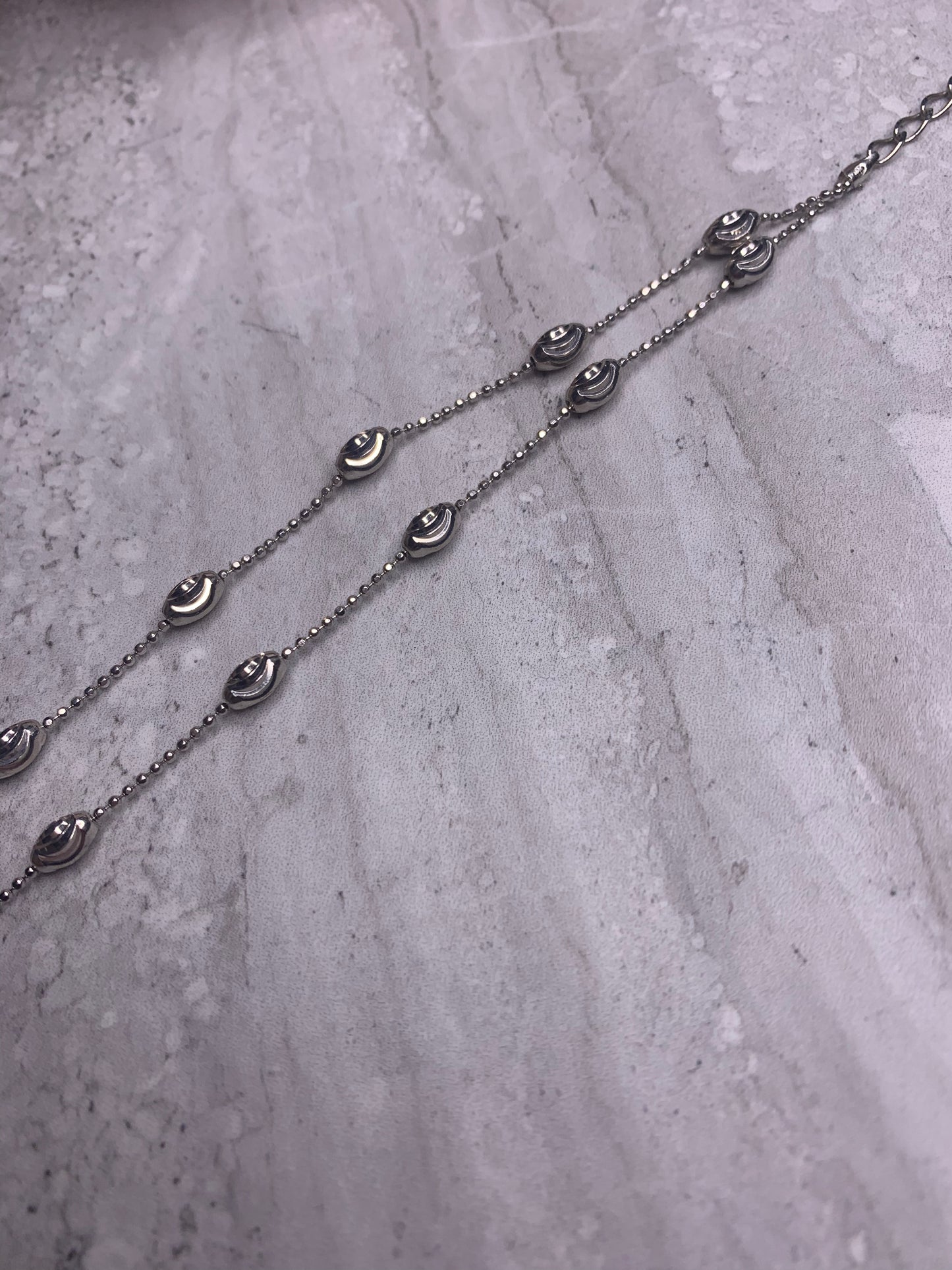 Annabella 2 Chain Rhodium Plated Silver Bracelet
