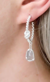 Envy Hoop Earrings with Jewell Silver