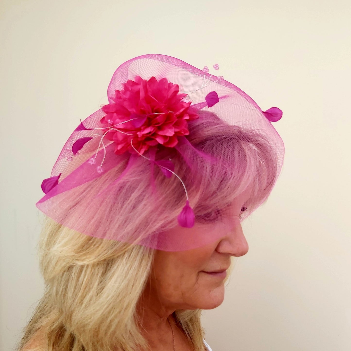 Libby Bees LB20/585 Net Flower and Crystal Fascinator