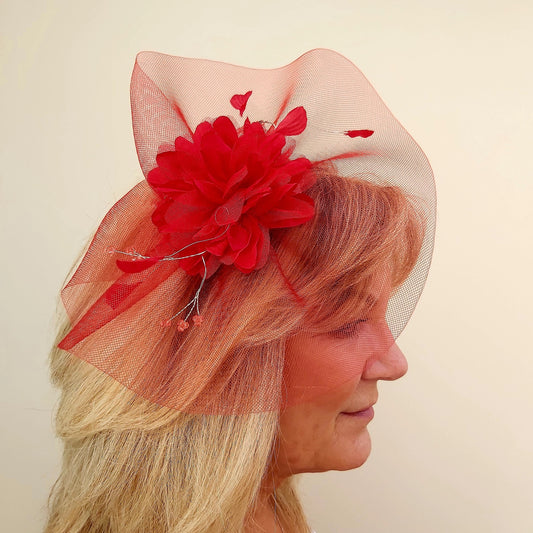 Libby Bees LB20/585 Net Flower and Crystal Fascinator