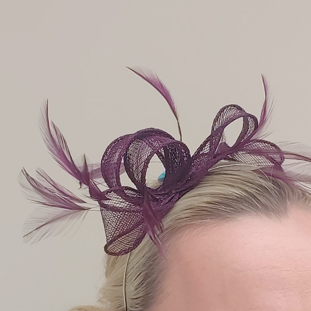 Max and Ellie AF5 Small Fascinator in Purples and Lilac