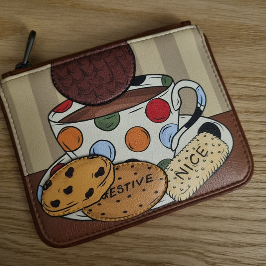 Yoshi Tea and biscuits zip top purse Beige
