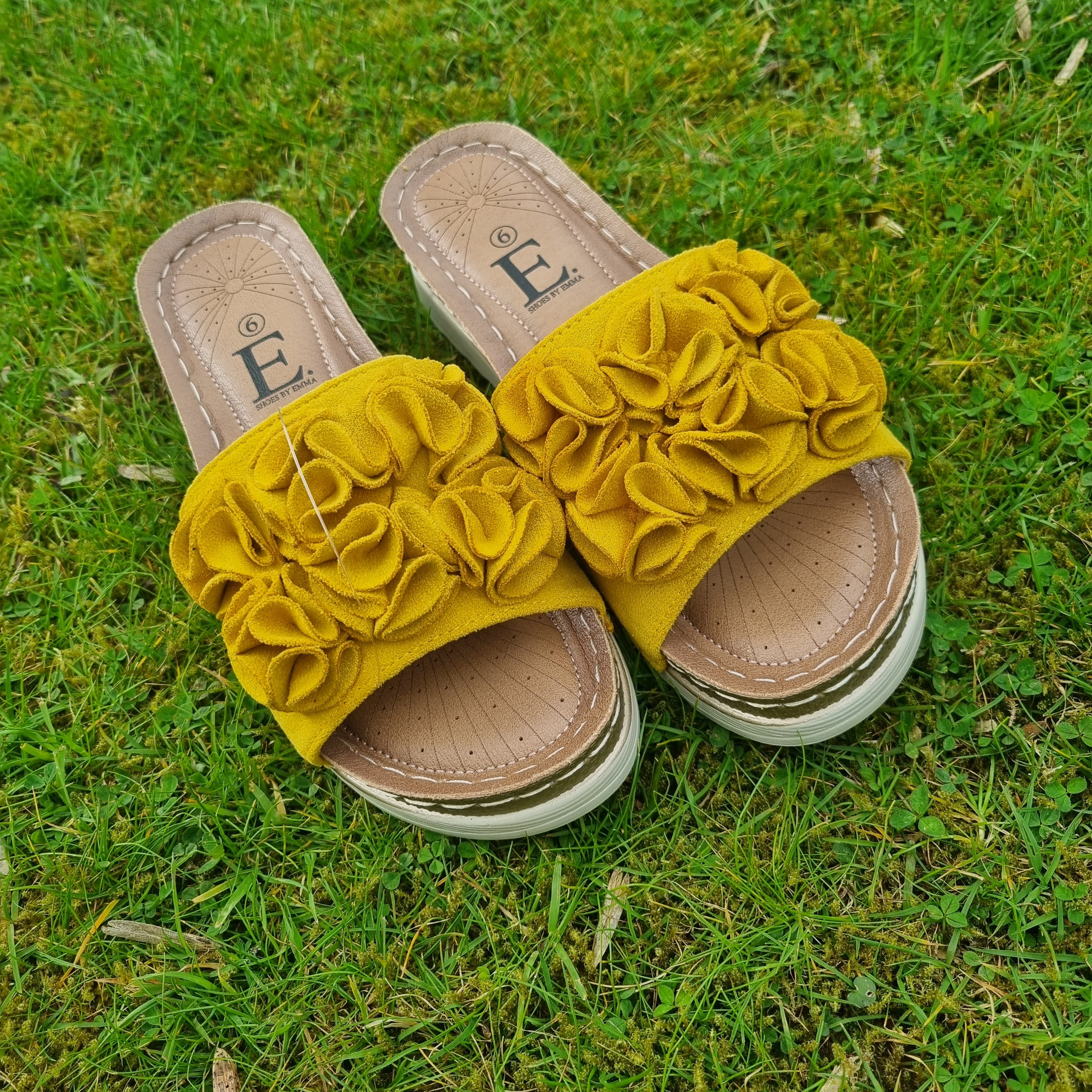 Yellow deals ruffle sandals