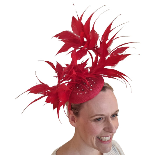 J Bees JB22/251 Pillbox with diamante and feather spray