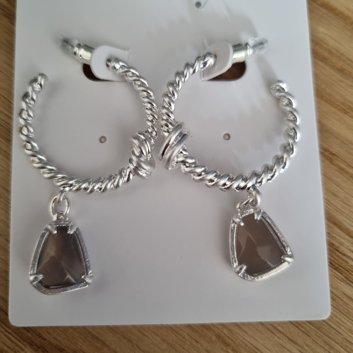 Envy Hoop Earrings with Jewell Silver