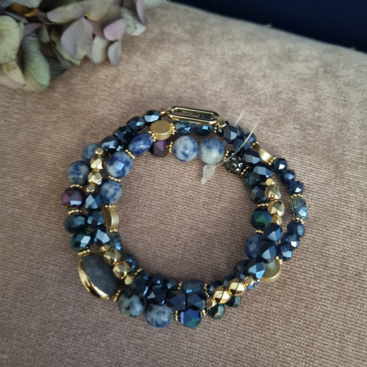 Multi Blue Bead Bracelet Blue