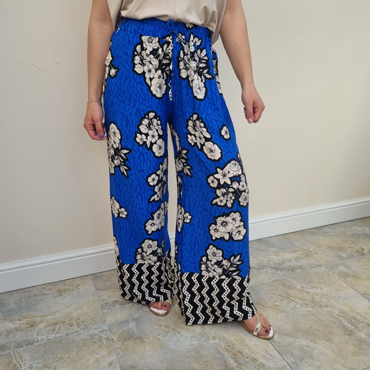 Dreams Floral zig zag print trousers