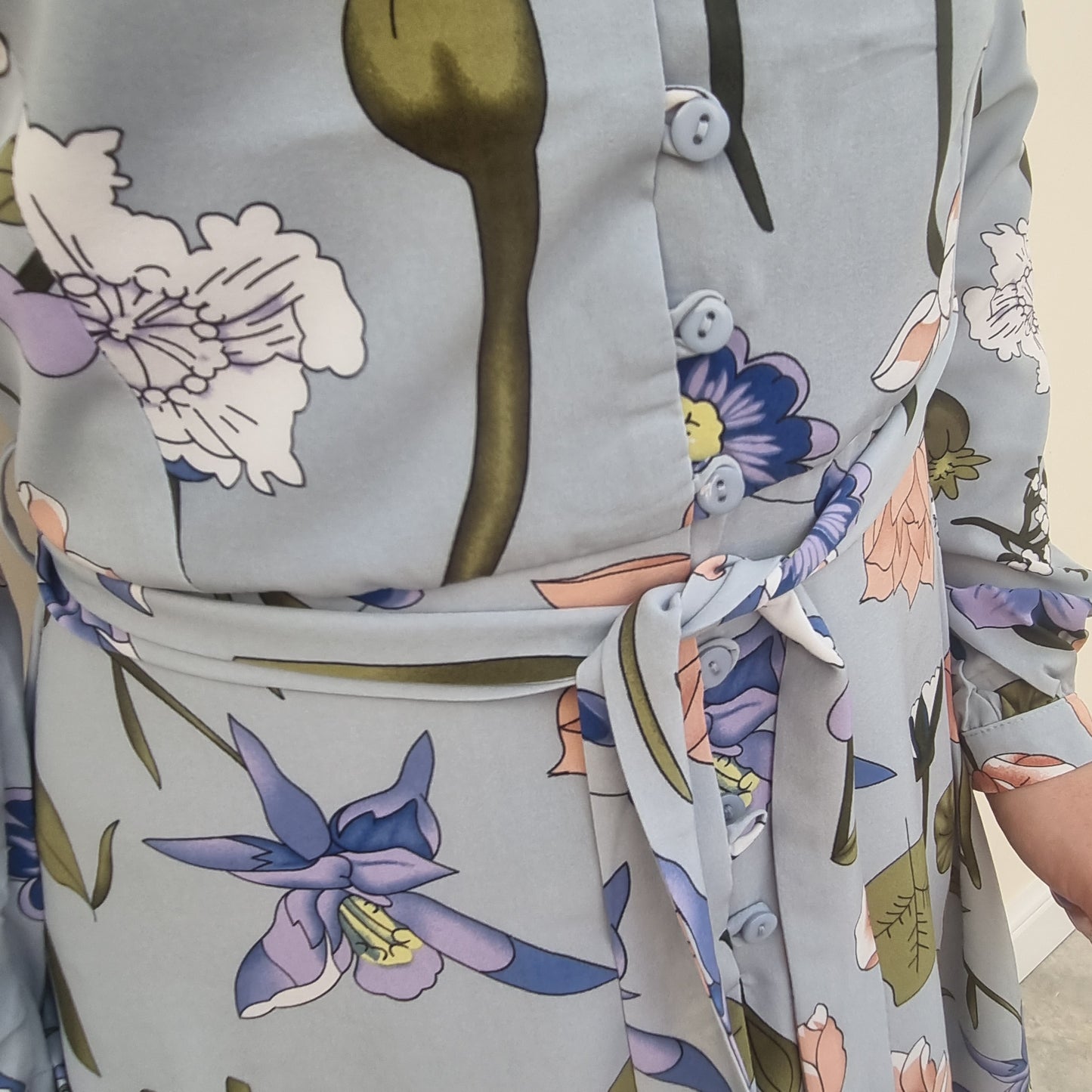 QED London Button front floral shirt dress