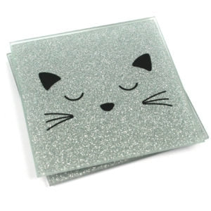 Cat Face Glitter Coaster