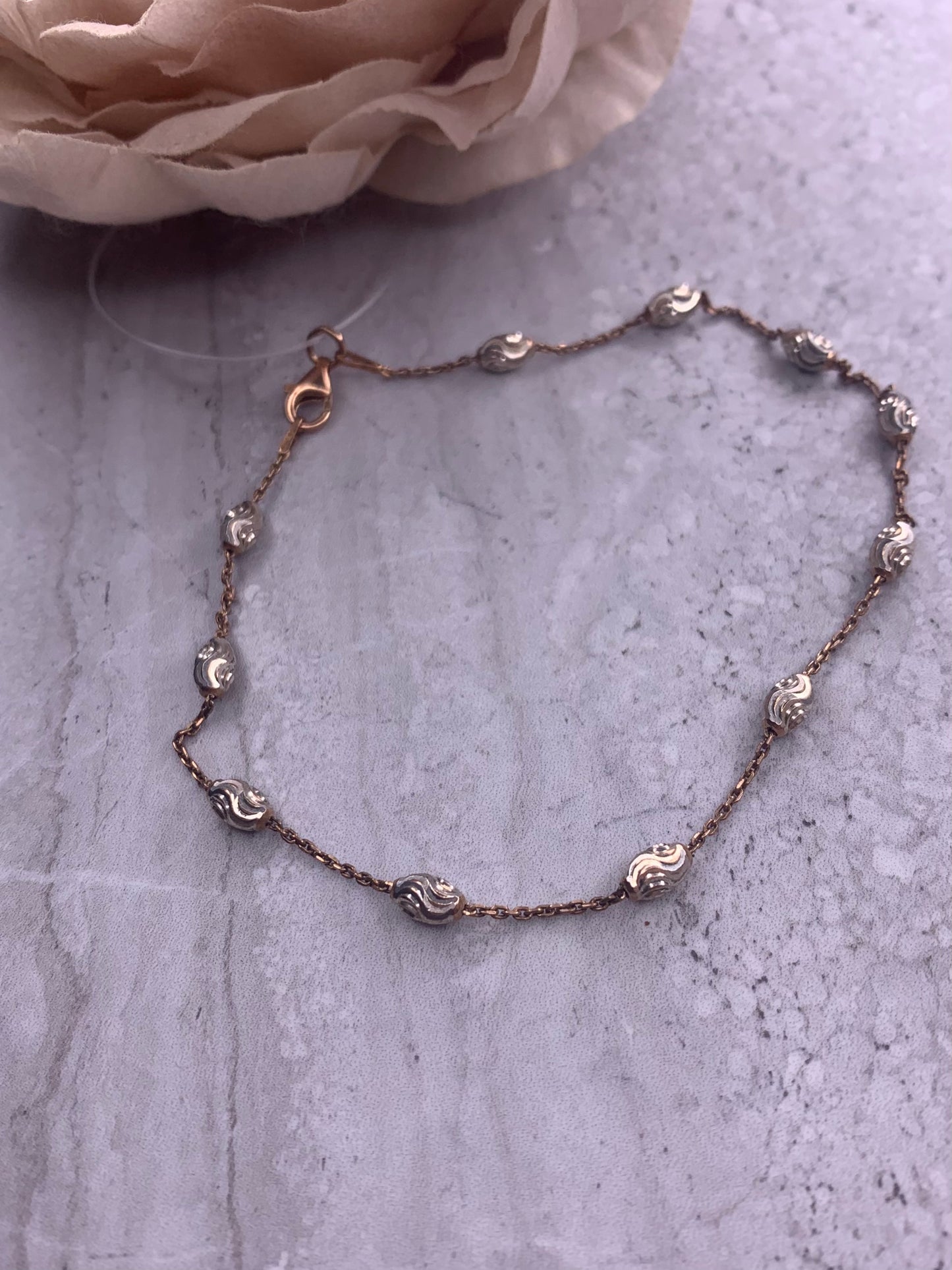 Annabella Rose Gold and Rhodium Plated Anklet