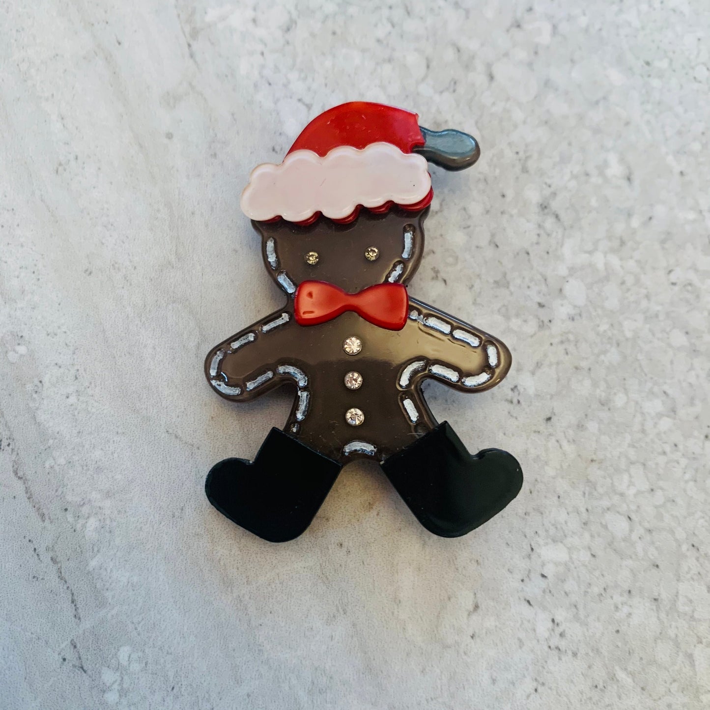 Gingerbread Santa Brooch