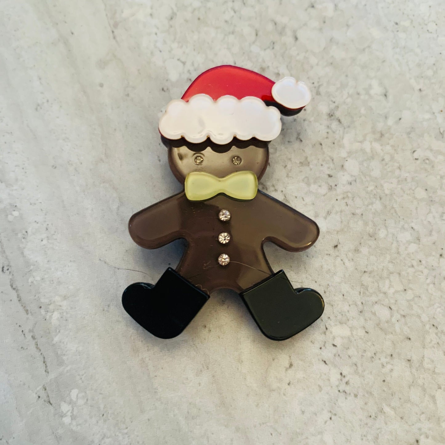 Gingerbread Santa Brooch