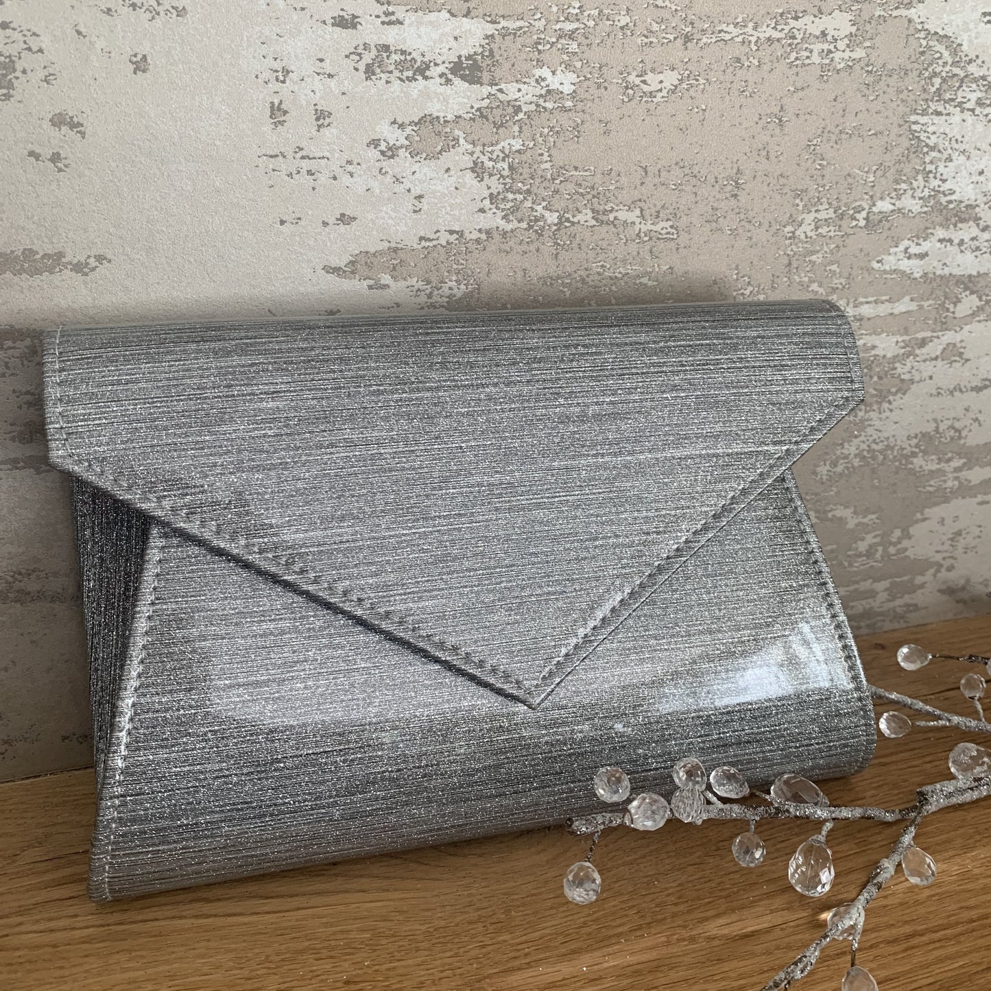 Metallic Glitter Envelope Clutch