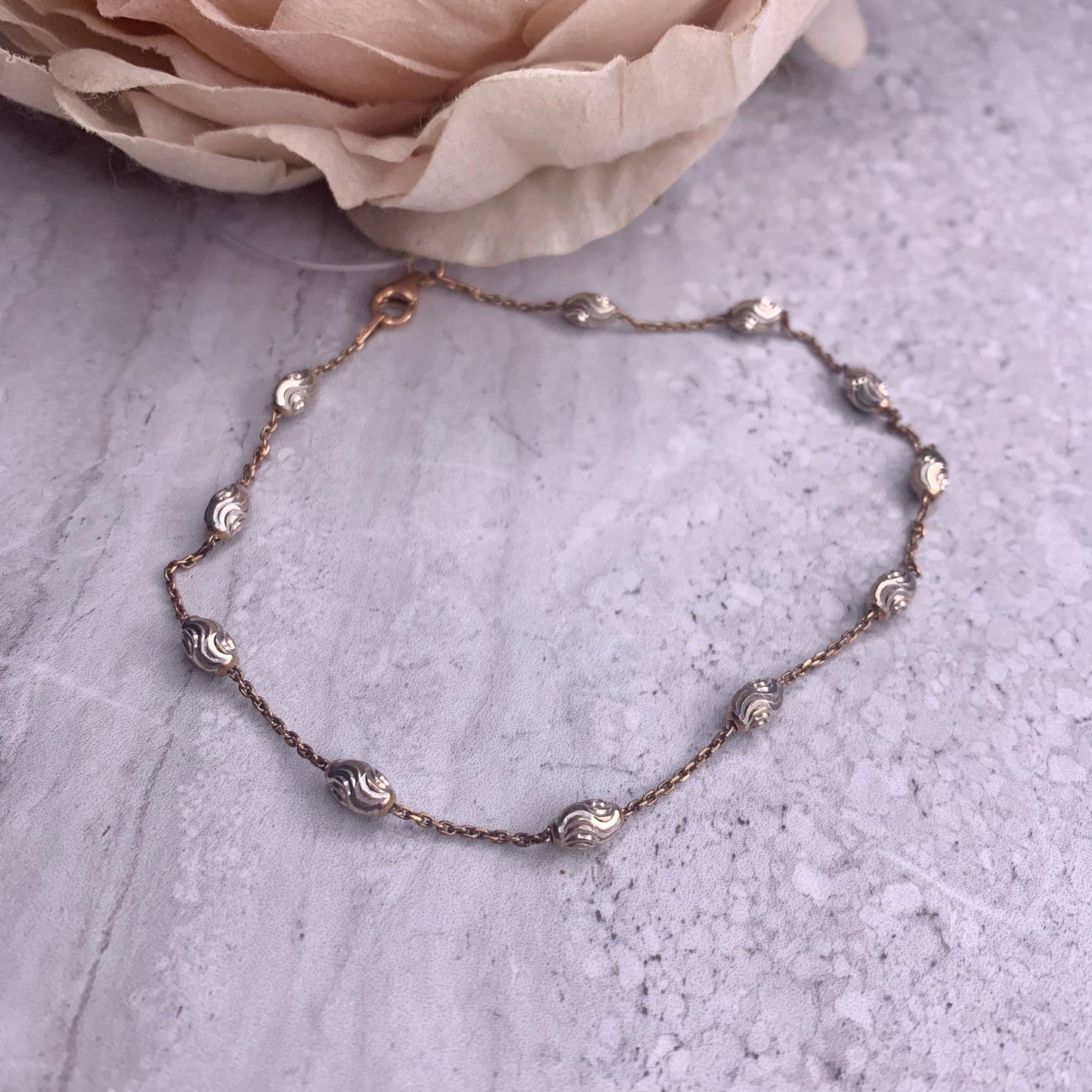 Annabella Rose Gold and Rhodium Plated Anklet