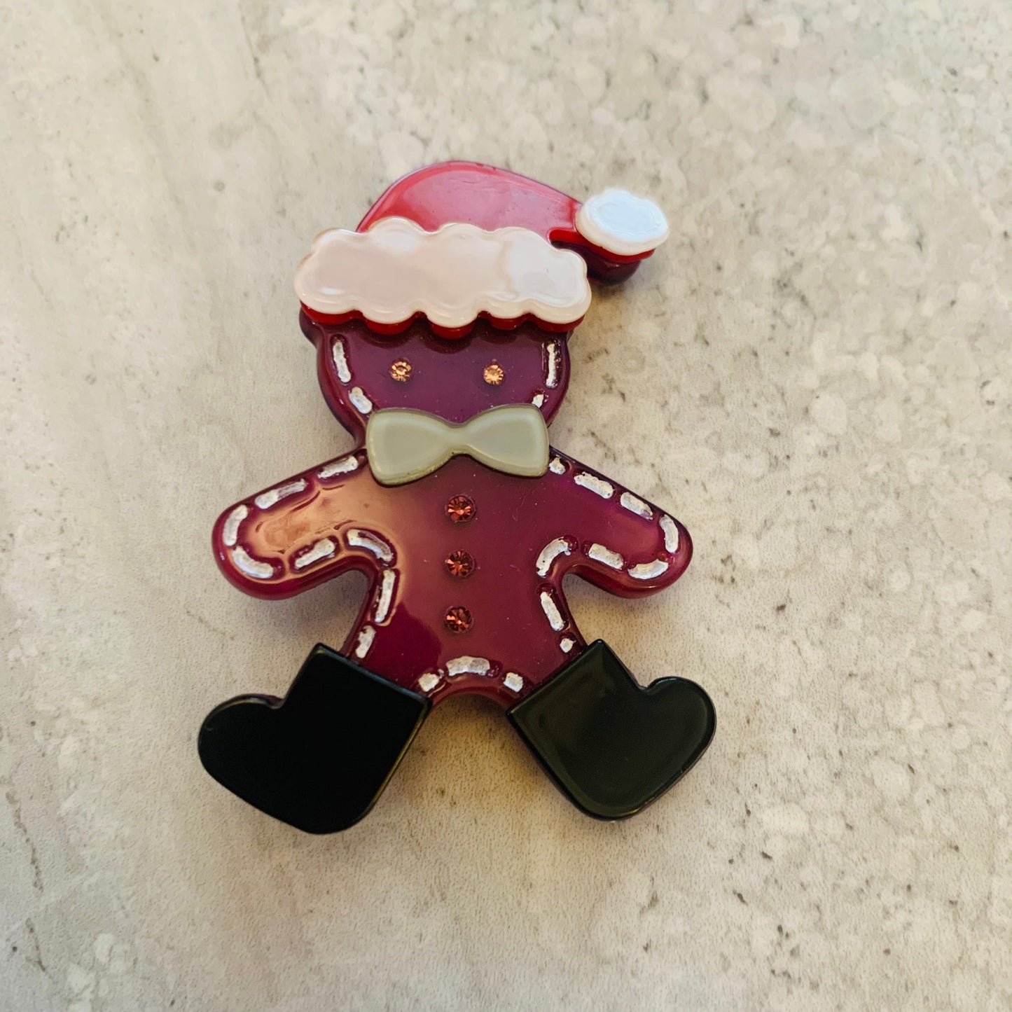 Gingerbread Santa Brooch