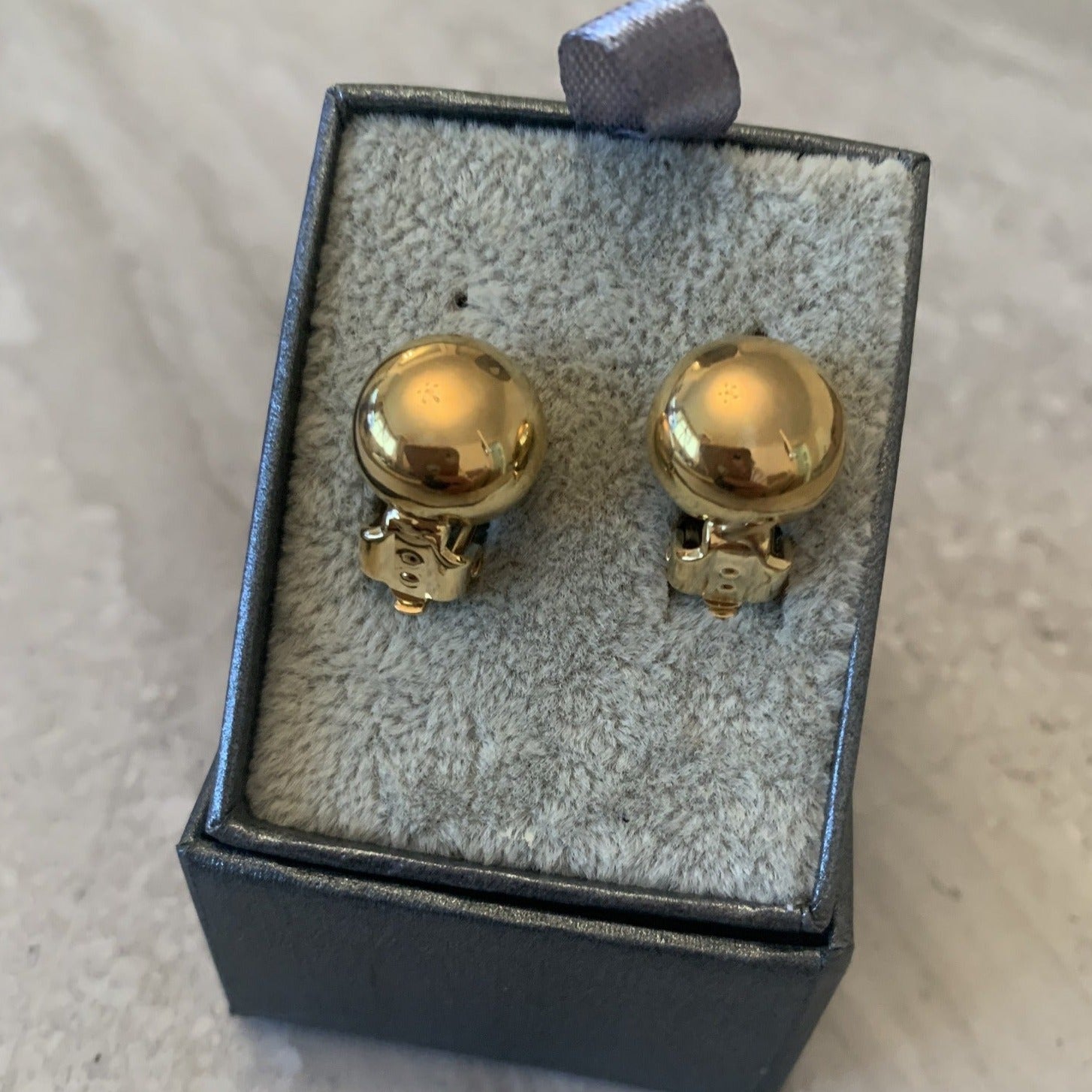 Gold ball clearance clip on earrings