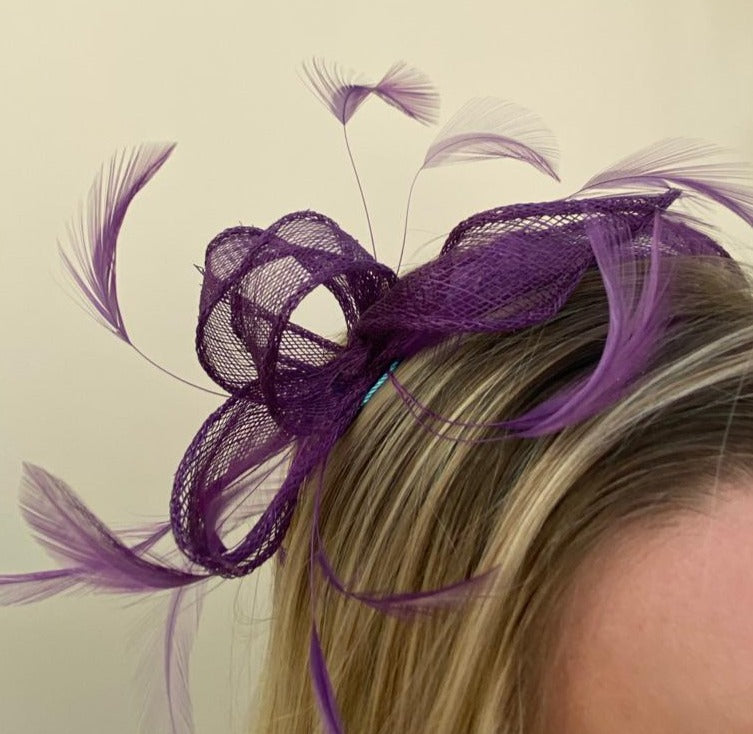 Max and Ellie AF5 Small Fascinator in Purples and Lilac