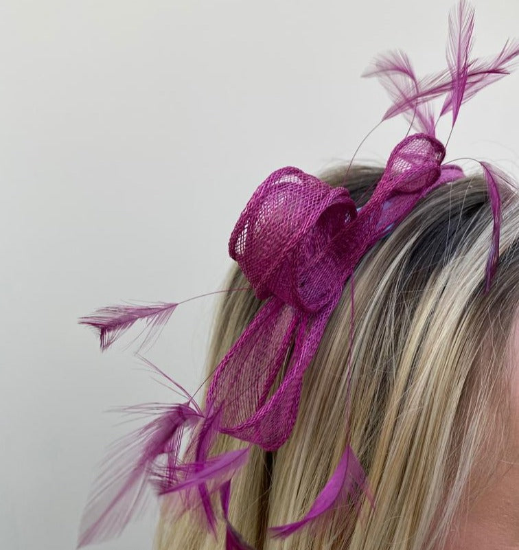 Max and Ellie AF5 Small Fascinator in Purples and Lilac