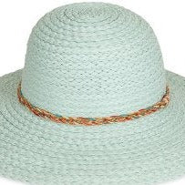 Wide Brim Straw Hat with Detailed Band
