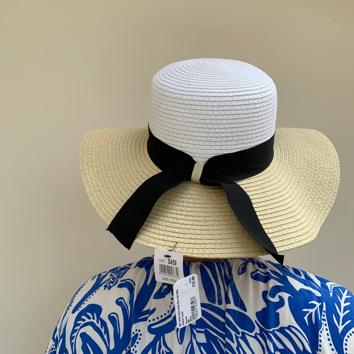 Wide Brim Sun Hat With Ribbon Band