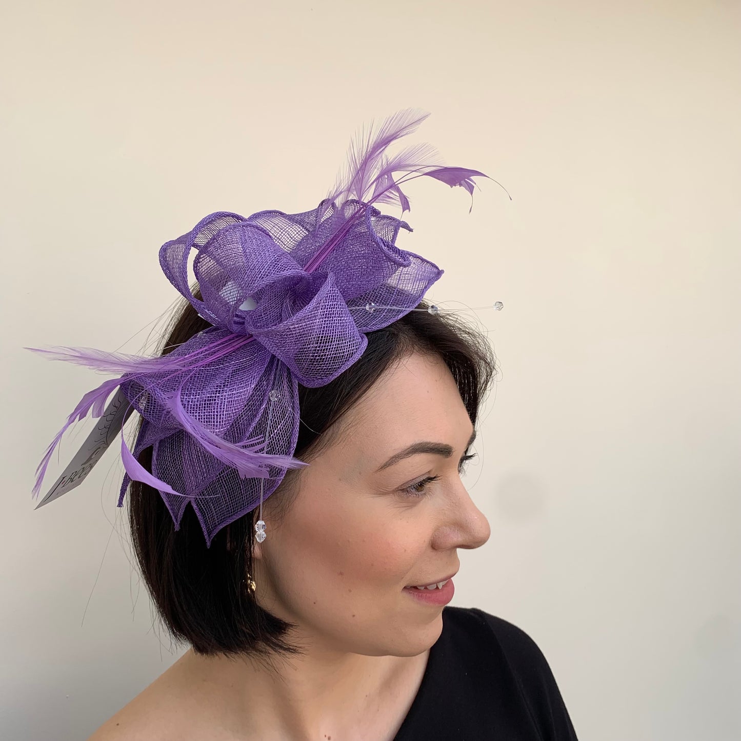 J Bees JB23/318 Fascinator in Purples and Lilacs