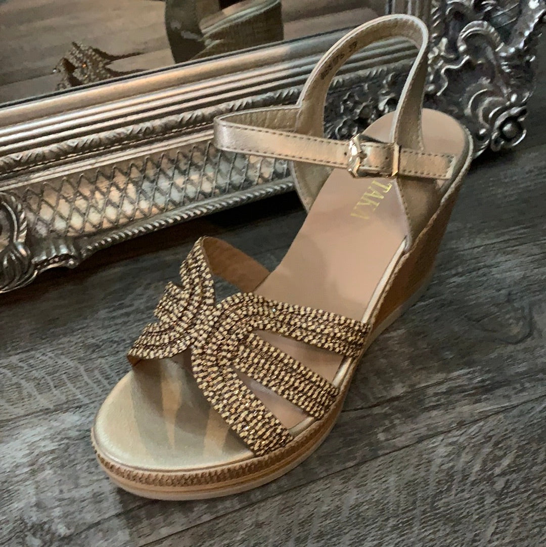 Alexander McQueen Brown Glitter Ankle Strap Wedge Sandals Size 37 Alexander  McQueen | TLC