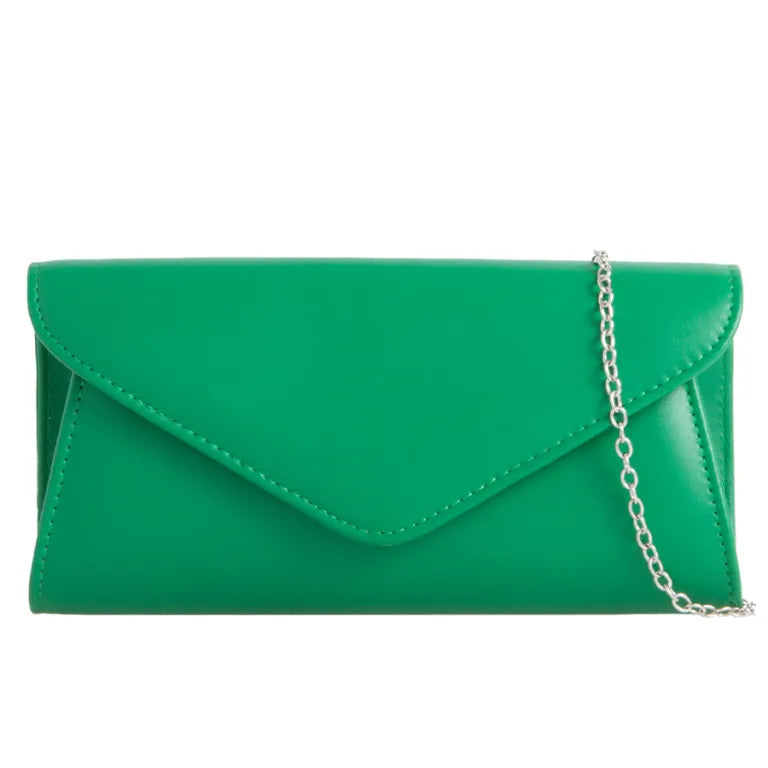 Koko Green envelope clutch bag