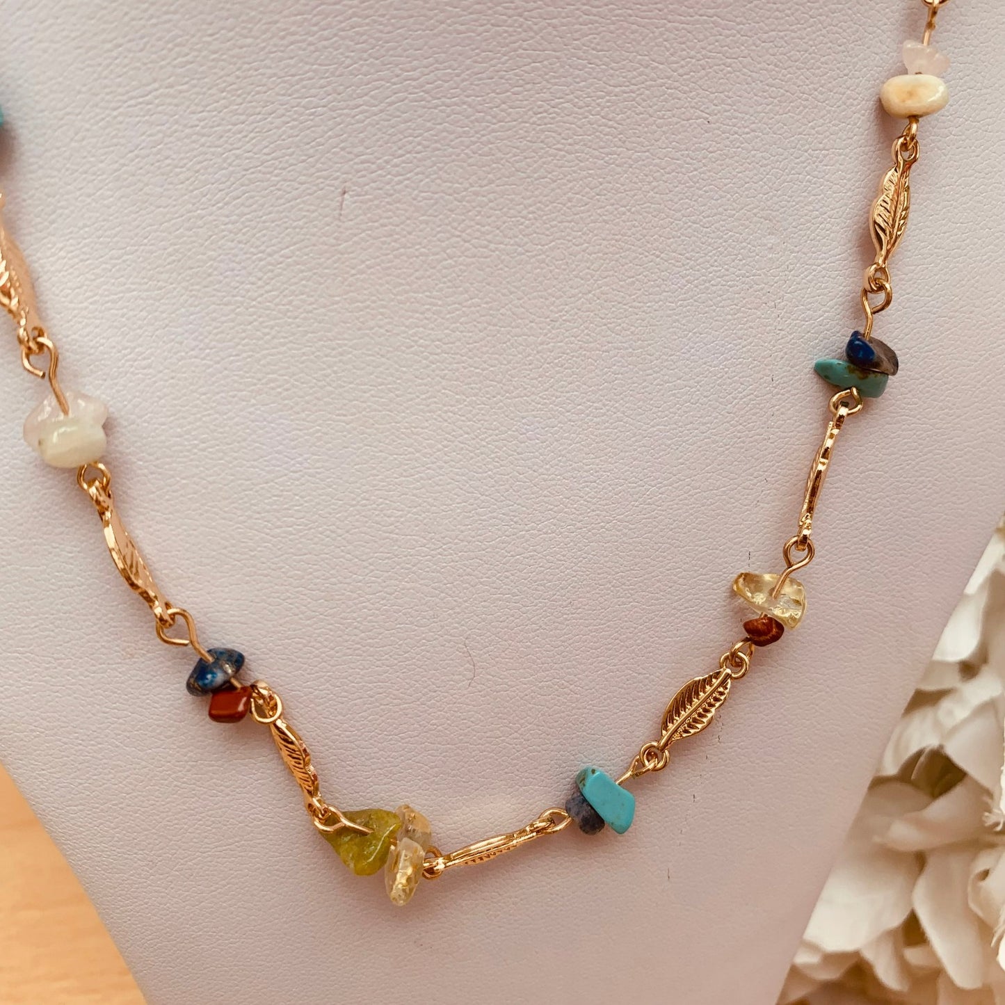 Mac Gold and Multi Bead Fashion Necklace