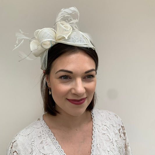 Max and Ellie CF1 Fascinator with Sparkle in Ivory