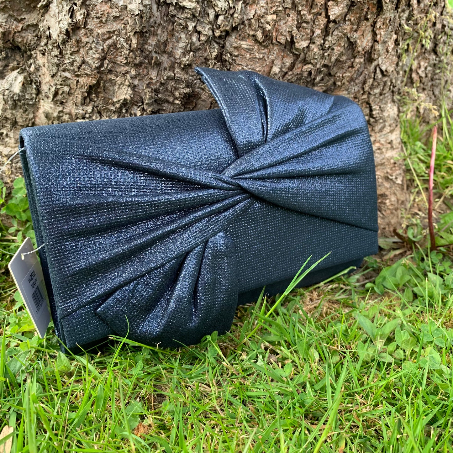 Metallic Bow Clutch Bag